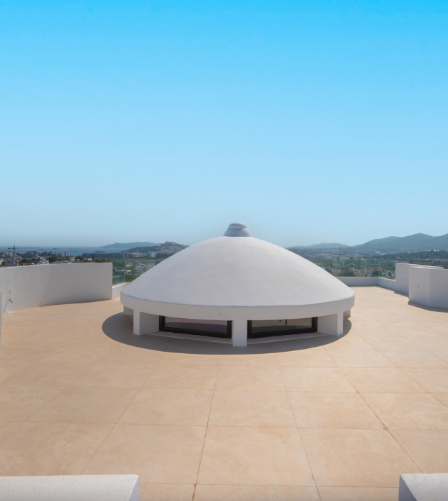 Resa estates Ibiza for sale modern villa martinet views roof.jpg